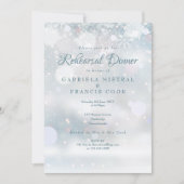 Eerste sneeuwvlokken bruiloft repetitie diner kaart (Voorkant)