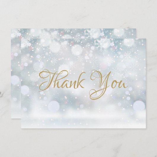 Eerste sneeuwvlokken Dank je Bedankkaart (Voorkant / Achterkant)