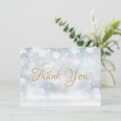 Eerste sneeuwvlokken Dank je Bedankkaart (Staand voorkant)