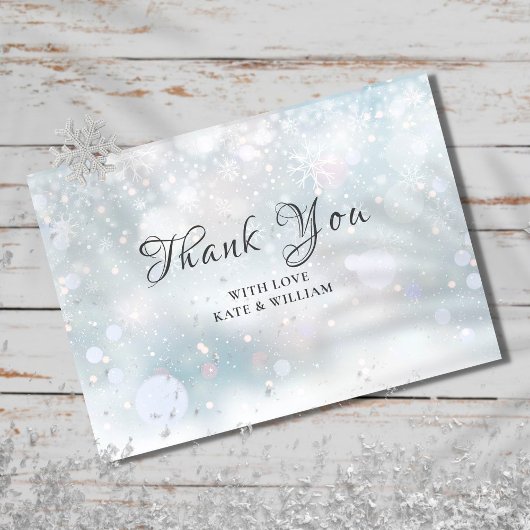Eerste Sneeuwvlokken Dank je wel Bedankkaart