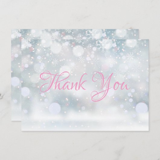 Eerste sneeuwvlokken Dank je wel Bedankkaart (Voorkant / Achterkant)