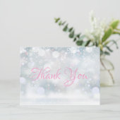 Eerste sneeuwvlokken Dank je wel Bedankkaart (Staand voorkant)