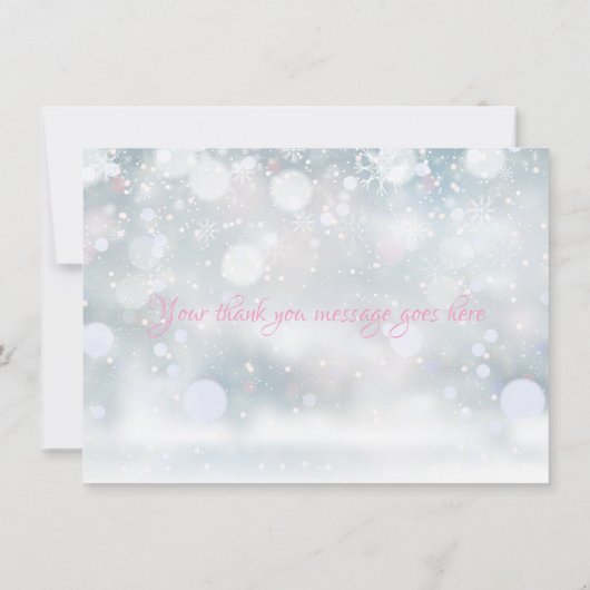 Eerste sneeuwvlokken Dank je wel Bedankkaart (Achterkant)
