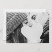 Eerste sneeuwvlokken Foto's Greenery Winter Weddin Kaart (Achterkant)