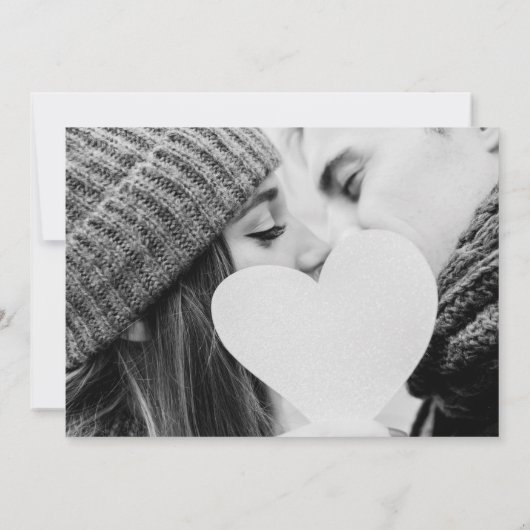 Eerste Sneeuwvlokken Foto's Winter bruiloft uitnod Kaart (Achterkant)