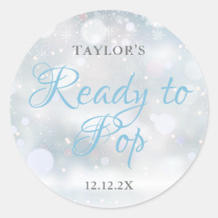 Eerste Sneeuwvlokken klaar om te barsten baby show Ronde Sticker