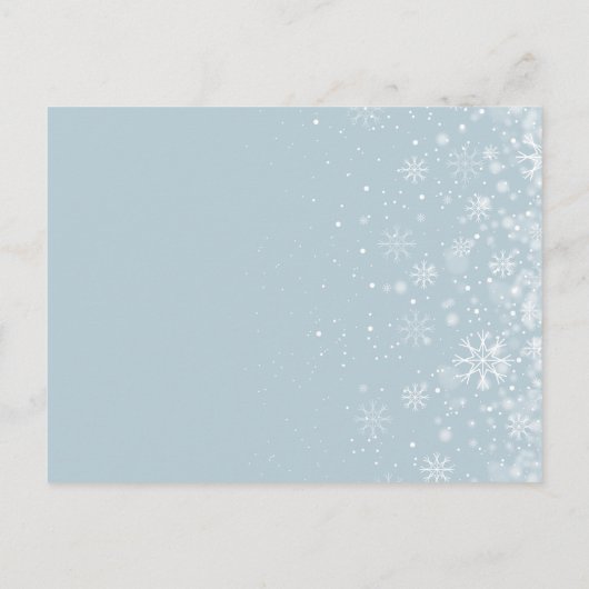 Eerste sneeuwvlokken Sparen de Kaart van de Datum (Achterkant)