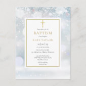 Eerste sneeuwvlokken Winter doop doop Uitnodiging Briefkaart (Voorkant)