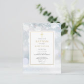 Eerste sneeuwvlokken Winter doop doop Uitnodiging Briefkaart (Staand voorkant)