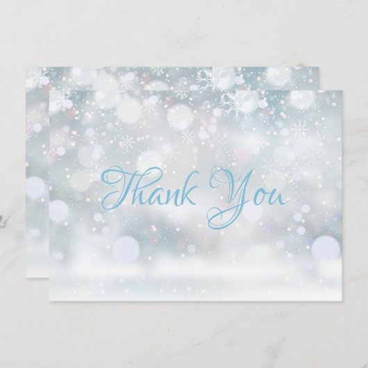 Eerste Sneeuwvlokken Winter Script Bedankt (Voorkant / Achterkant)