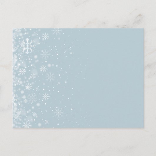 Eerste sneeuwvlokken Wintertrouw Huwelijk Opslaan  Briefkaart (Achterkant)