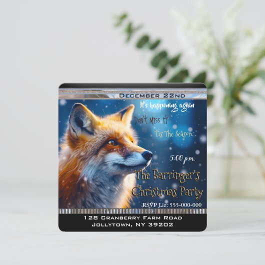 Eerste Sneeuwvos jaarlijkse Kerstfeest Kaart (Staand voorkant)