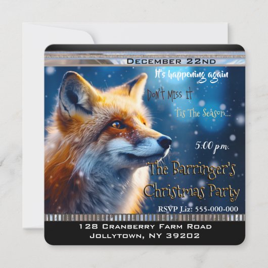 Eerste Sneeuwvos jaarlijkse Kerstfeest Kaart (Voorkant)