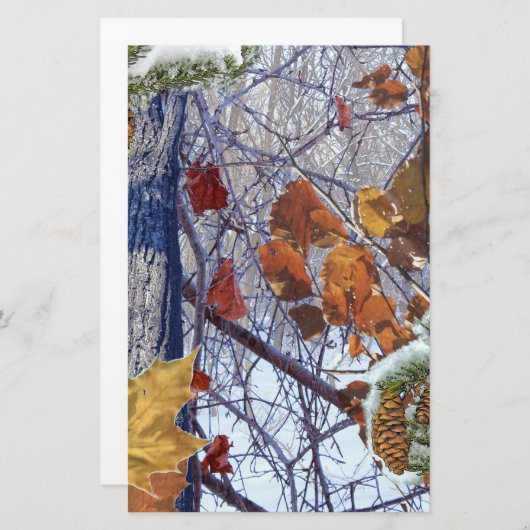 Eerste sneeuwwintercamouflage afdrukken briefpapier (Voorkant / Achterkant)