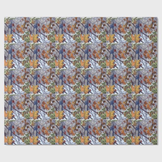 Eerste sneeuwwintercamouflage afdrukken cadeaupapier (Vlak)