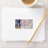 Eerste sneeuwwintercamouflage afdrukken etiket (Insitu)