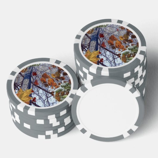 Eerste sneeuwwintercamouflage afdrukken pokerchips (Opstapeling)