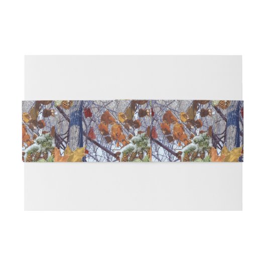 Eerste sneeuwwintercamouflage afdrukken uitnodigingen wikkel (Achterkant Voorbeeld)