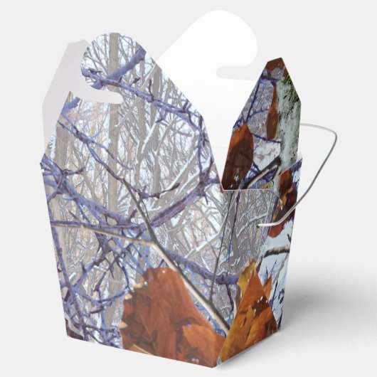 Eerste sneeuwwintercamouflage-decor bedankdoosjes (Geopend)