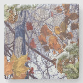 Eerste sneeuwwintercamouflage-decor stenen onderzetter (Voorkant)