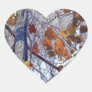 Eerste sneeuwwintercamouflage stijl hart sticker