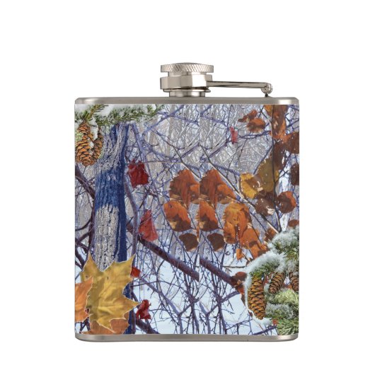 Eerste sneeuwwintercamouflage stijl heupfles (Achterkant)