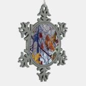 Eerste sneeuwwintercamouflage stijl tin sneeuwvlok ornament (Links)