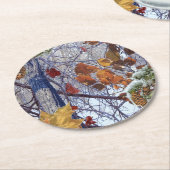 Eerste sneeuwwintercampagne ronde kartonnen onderzetter (Gebogen)