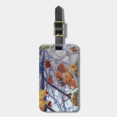 Eerste sneeuwwinterscène Camouflage schilderen Bagagelabel (Voorkant verticaal)