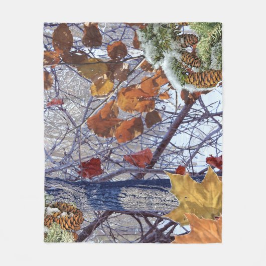 Eerste sneeuwwinterscène Camouflage schilderen Fleece Deken (Voorkant)