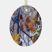 Eerste sneeuwwinterscène Camouflage schilderen Keramisch Ornament (Rechts)