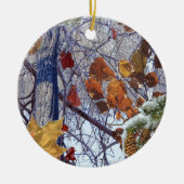 Eerste sneeuwwinterscène Camouflage schilderen Keramisch Ornament (Voorkant)