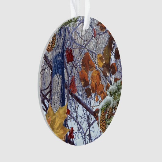 Eerste sneeuwwinterscène Camouflage schilderen Ornament (voorkant)