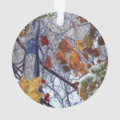 Eerste sneeuwwinterscène Camouflage schilderen Ornament (achterkant)