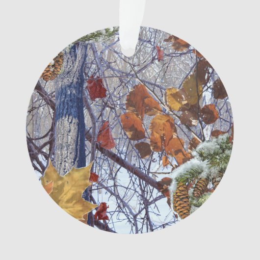 Eerste sneeuwwinterscène Camouflage schilderen Ornament (voorkant)