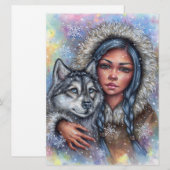 Eerste Snow Art Kaart Husky Beste Vriend (Voorkant / Achterkant)