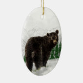 Eerste Snowfall Black Beer Mountain Wilderness Keramisch Ornament (Rechts)