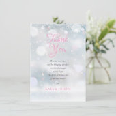 Eerste Snowflakes Baby shower Dank je gedicht Bedankkaart (Staand voorkant)