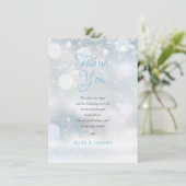Eerste Snowflakes Baby shower Dank je gedicht Bedankkaart (Staand voorkant)