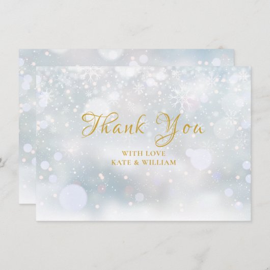 Eerste Snowflakes Gold Bedankt (Voorkant / Achterkant)