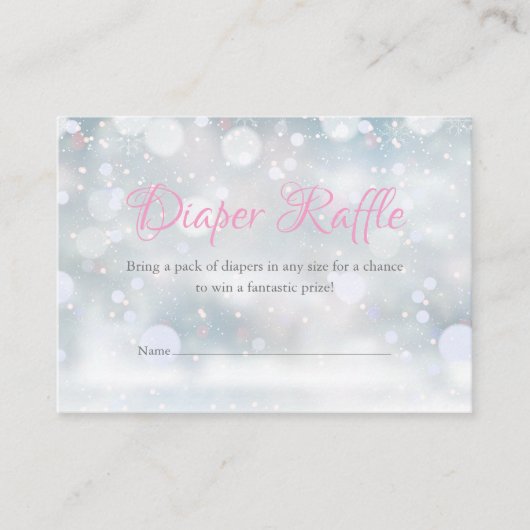 Eerste Snowflakes Luier Raffle Baby shower Informatiekaartje (Voorkant)