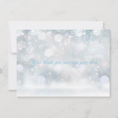 Eerste Snowflakes Winter Script Dank je Bedankkaart (Achterkant)