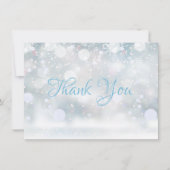 Eerste Snowflakes Winter Script Dank je Bedankkaart (Voorkant)