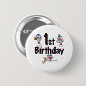 Eerste socket van Baseball Monkey Ronde Button 5,7 Cm (Voorkant /achterkant)