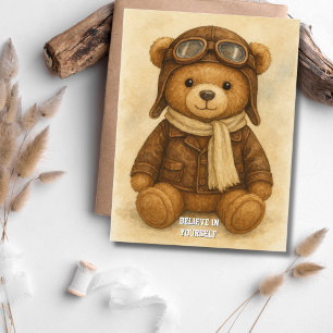 Eerste solo eenvoudig vliegtuig, gepersonaliseerde briefkaart