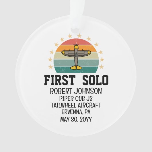 Eerste Solo-piloot Gepersonaliseerde Luchtvaart Ornament (voorkant)