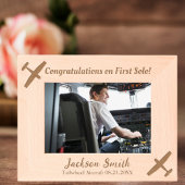 Eerste Solo Piloot & Vliegtuig Gefeliciteerd Custo Gegraveerde Lijstjes