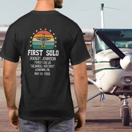 Eerste Solo Vliegtuig PILOOT Retro Persoonlijk T-shirt