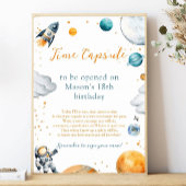 Eerste Space Adventure Boy Verjaardag Time Capsule Poster