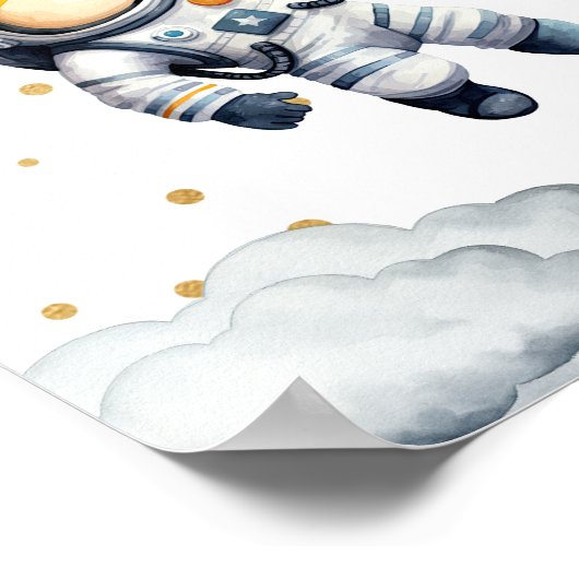 Eerste Space Adventure Boy Verjaardag Welkom Poster (Hoek)